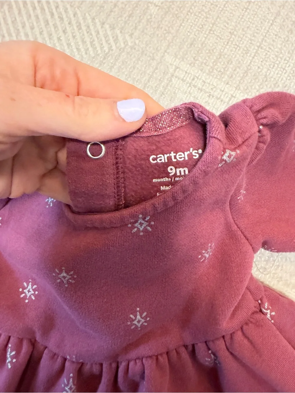 Carter's Baby Burgundy Long-Sleeve Dress